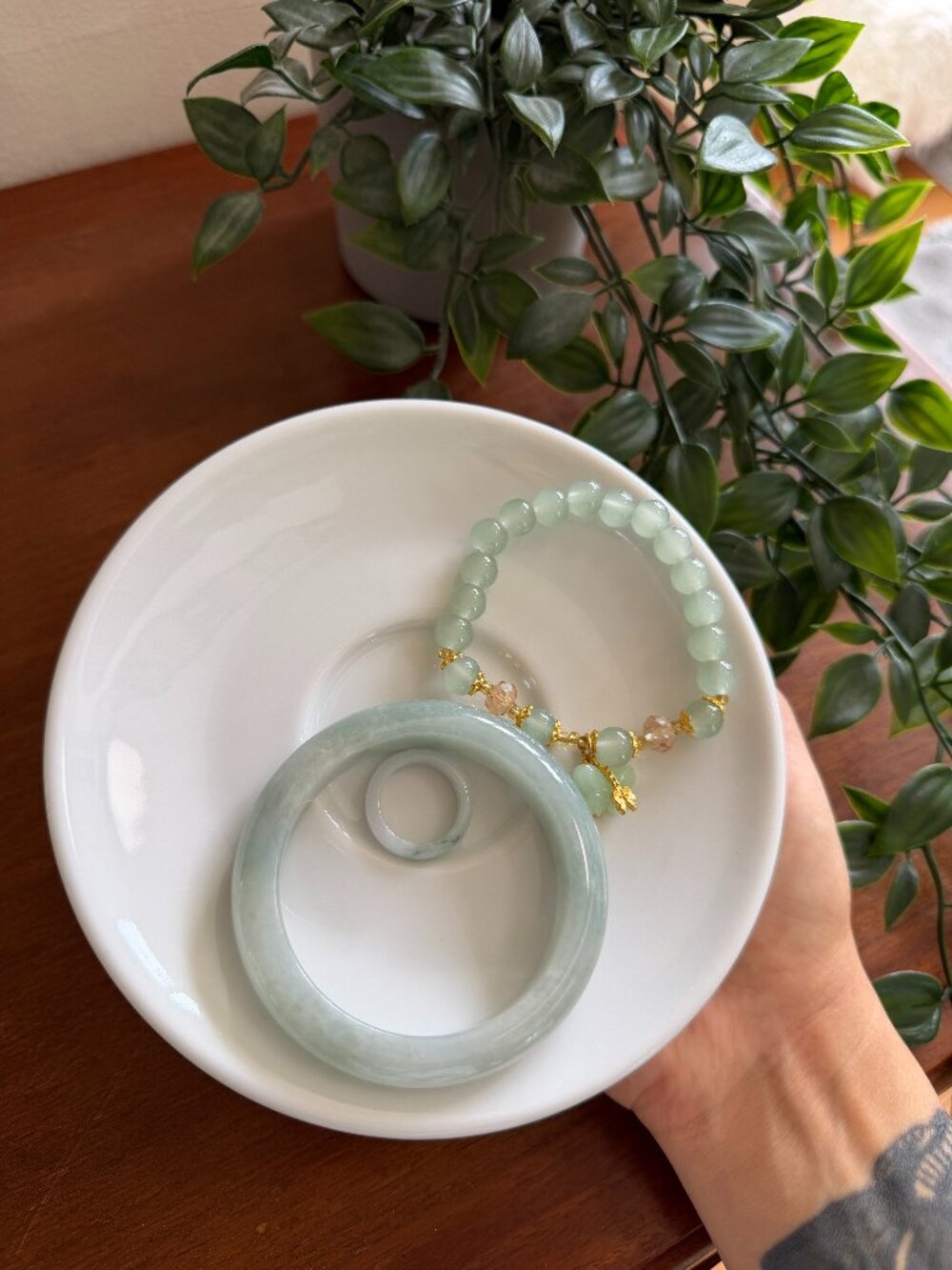 53.5mm Celadon Blue Jadeite Jade Bangle